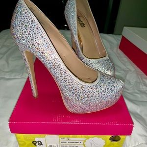 Cinderella style crystal heels